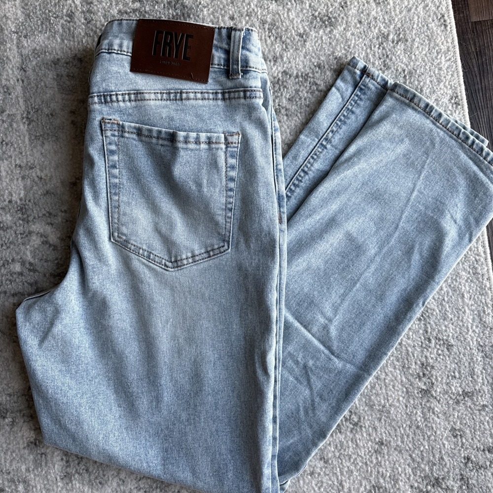 Frye Womens Light Blue High Rise Stretch Denim Straight Leg Jeans Size 4/27